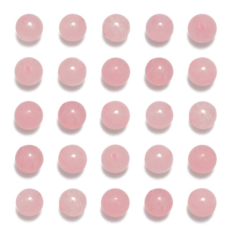 NCB 200PCS 8mm Natura Pink Rose Quartz Gemstone Round Spacer Loose Beads for Jewelry Making with Crystal Stretch Cord (Rose Quartz, 8mm 200Beads) - Image 1
